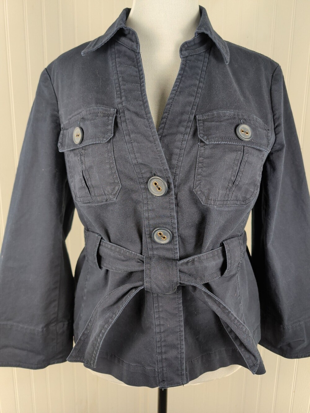 90's Vintage The Limited Outback Red Belted Safari Utility Jacket Navy Size L